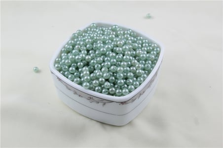 6 mm Açık Soluk Yeşil Tonu İnci Boncuk 30 Gr (Kolye, Bileklik, Küpe ve Takı Yapımı)