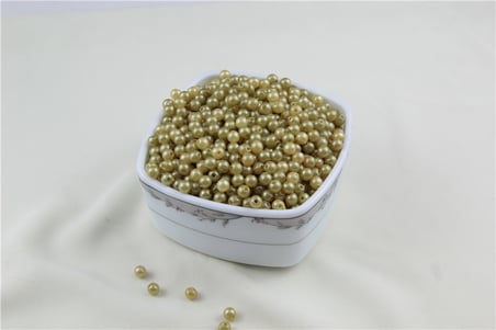6 mm 2 Renk Karışık Koyu Sarı İnci Boncuk 30 Gr (Kolye, Bileklik, Küpe ve Takı Yapımı)