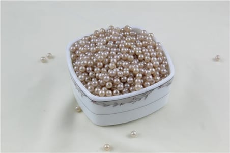 6 mm Krem Koyu Renk İnci Boncuk 30 Gr (Kolye, Bileklik, Küpe ve Takı Yapımı)