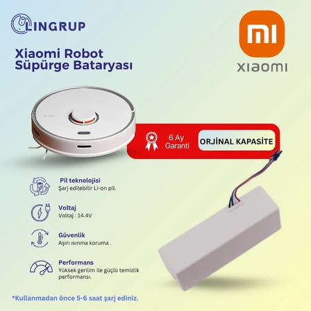 Xiaomi Vacuum Cleaner (Global) (SDJQR02RR) Robot Süpürge Uyumlu Batarya 5200 mAh -