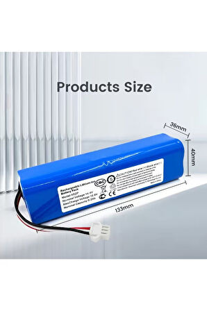 Lydsto R1 Uyumlu Batarya (ORJİNAL KAPASİTE) 5200mah Pil Akıllı Robot Süpürge Bataryası