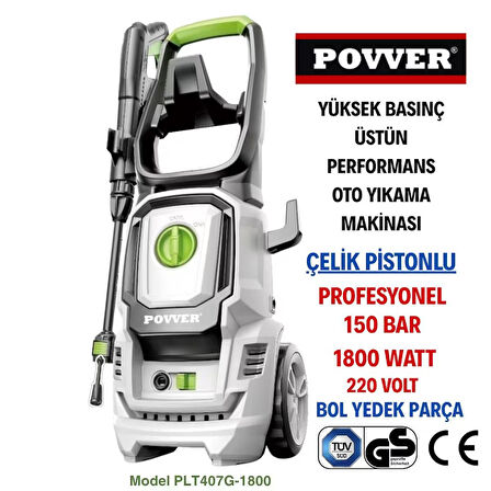 Profesyonel (Bakır Sargılı) İndüksiyon Motorlu Yüksek Basınçlı Yıkama Makinesi (1800 W - 150 Bar)