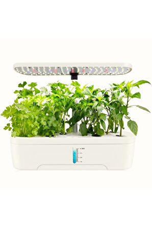 Hidroponik Topraksız 12 Bölme Bitki Yetiştirme Kiti 3 Mod 139 LED Tam Spekturum Bahçe Kit