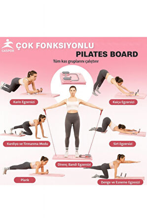 Pilates Tahtası Seti Reformer Etkili Çok Amaçlı Direnç Lastikli Diz Minderli Ev Tipi Pilates Aleti