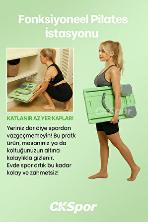 Pilates Tahtası Seti Reformer Etkili Çok Amaçlı Direnç Lastikli Diz Minderli Ev Tipi Pilates Aleti