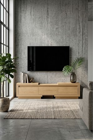 Vista Ayarlanabilir TV Ünitesi 160-270 cm - Uzayabilen TV Sehpası Meşe