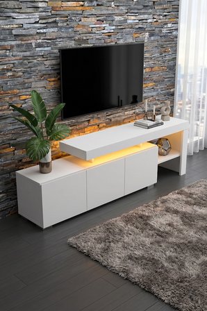 Luma Led Işıklı TV Ünitesi 160 cm - Modern TV Sehpası