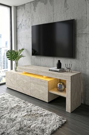 Luma Led Işıklı TV Ünitesi 160 cm - Modern TV Sehpası