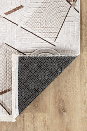 Aries Home Plus Leke Tutmaz Silinebilir Makinede Yıkakabilir Yumuşak Kaymaz Jel Taban Halı