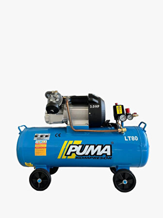 PİSTONLU KOMPRESÖR - 80 Lt - 3 HP - 8 Bar - Hava Üretimi: 400 Lt/dk. - 220 Volt