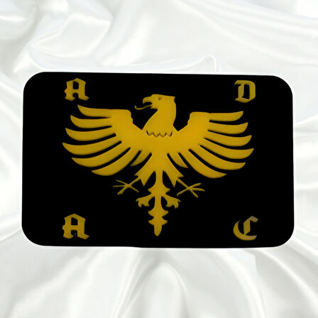 Adac Kartal Figürü Universal Vidalı Pleksi Panjur Arması - Siyah Oto Arma Araba Arma Oto Logo Araba Logo