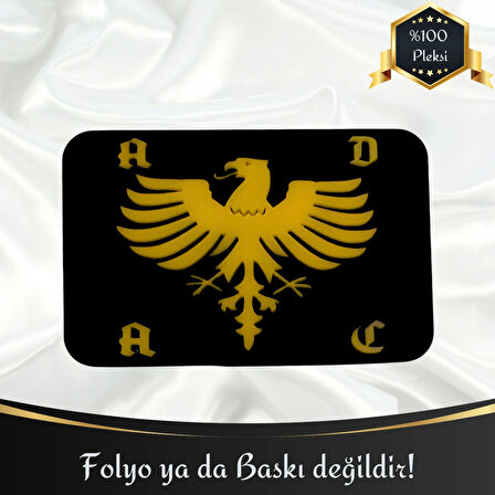 Adac Kartal Figürü Universal Vidalı Pleksi Panjur Arması - Siyah Oto Arma Araba Arma Oto Logo Araba Logo