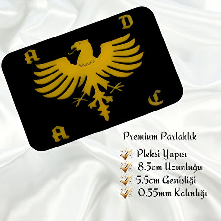 Adac Kartal Figürü Universal Vidalı Pleksi Panjur Arması - Siyah Oto Arma Araba Arma Oto Logo Araba Logo