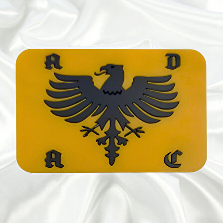 Adac Kartal Figürü Universal Vidalı Pleksi Panjur Arması - Sarı Oto Arma Araba Arma Oto Logo Araba Logo