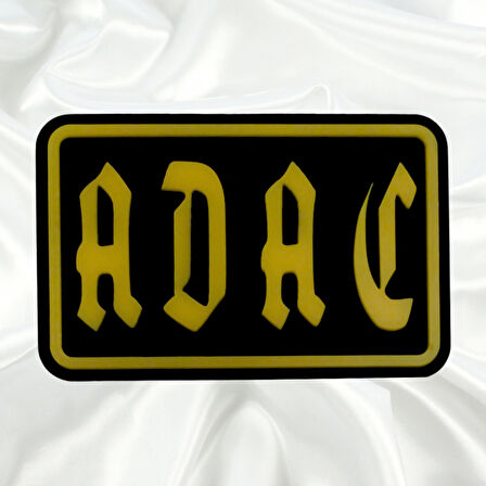 Adac Yazılı Çerçeveli Universal Vidalı Pleksi Panjur Arması - Siyah Oto Arma Araba Arma Oto Logo Araba Logo