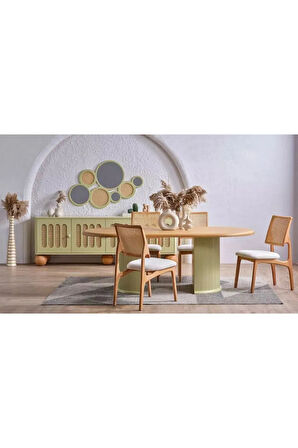 Hypnos Beyaz Plazma Hazeranlı Model Hasırlı Natural Ahşap Sandalye (1 ADET)