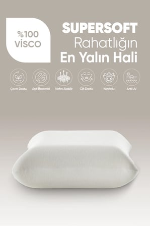 Yeni Nesil Visko Uyku Yastığı - Hava alabilir kumaş - [ Super Soft ] Visco Yastık