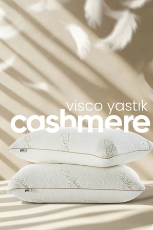 Özel Kaşmir Uyku Yastığı - Nefes alabilir ultra lüx kumaş - Ortopedik Visco Tombul Yastık Cashmere