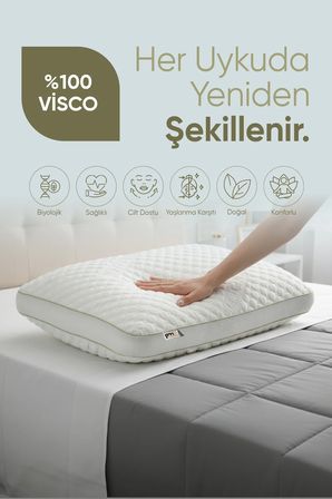 Kırışıklık Önleyici Visko Yastık - Ortopedik Tombul Güzellik Yastığı - [Yaşlanma Karşıtı]