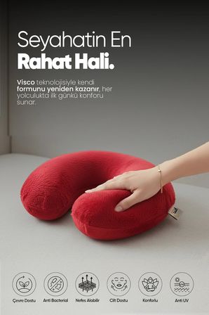 Ortopedik Seyahat Yastığı - Visko Yolculuk Yastığı - Seyahat Boyun Yastığı Ortopedik Boyunluk