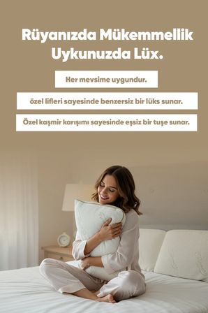 Özel Visko Kaşmir Uyku Yastığı - Ortopedik Visco Tombul Yastık - Ultra Lüx Cashmere Kumaş