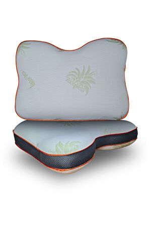 2 Adet Aloe Vera kumaşlı horlama azaltıcı-önleyici yastık,ortopedik cilt dostu Visco parçacıklı yastık