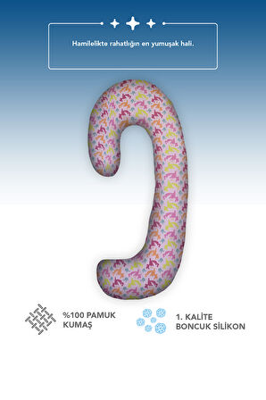 Hamile yastığı,sarılma yastığı aktivite yastığı pamuk kumaş (Pembe)