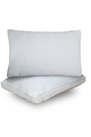 2 Adet süper klimalı yastık,pamuk kumaşlı hava kanallı yastık,1.kalıte boncuk silikon 1000 gr