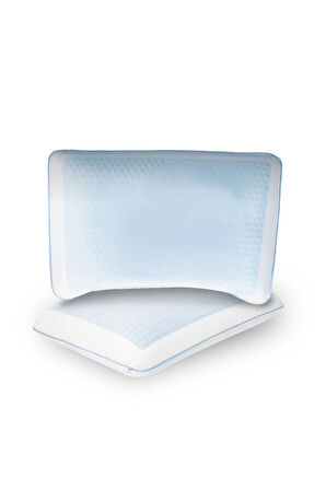 2 Adet Terletmeyen Visco ortopedik yastık,serinleten jelli yastık çift yönlü 60x40-15 cm 