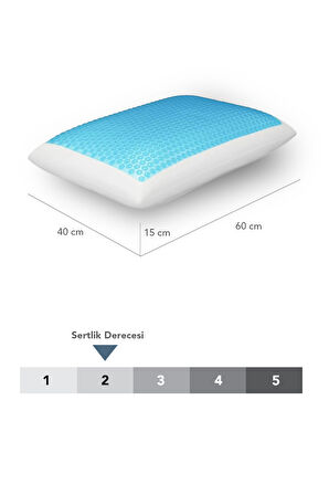 2 Adet Terletmeyen Visco ortopedik yastık,serinleten jelli yastık çift yönlü 60x40-15 cm 