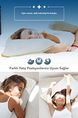 Aloe Wera kumaşlı Visco parçacıklı ortopedik yastık,saten biyeli Visco yastık 1200 gr