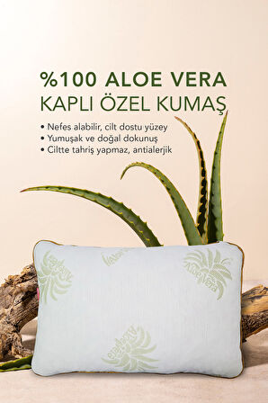 2 Adet Aloe Wera kumaşlı Visco parçacıklı ortopedik yastık,saten biyeli Visco yastık 1200 gr