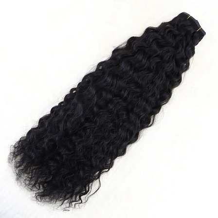 Yoğun Dalgalı 7 Parça Görünmez Yarım Ay Set %100 Gerçek Saç - 50cm