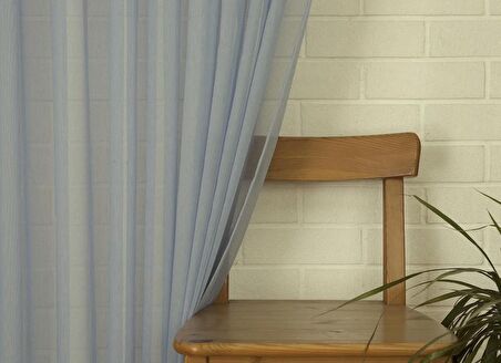 Massarelli Pamuk Dokulu Tül İndigo 1-2 Seyrek Pile 