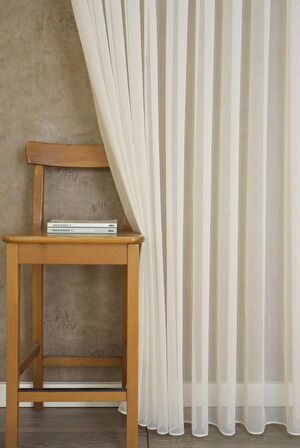 Massarelli Pamuk Dokulu Tül Krem Pilesiz 400 x 260 cm