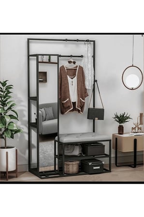 PMT5689 Siyah Metal Ayakkabılık 100x35x160 cm