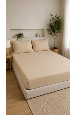 Çift Kişilik Lastikli Çarşaf Takımı 2 Adet Yastık Kılıflı 50x70 | 160x200+30 | %100 Pamuk