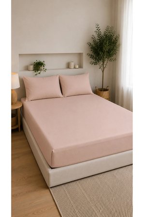 Çift Kişilik Lastikli Çarşaf Takımı 2 Adet Yastık Kılıflı 50x70 | 160x200+30 | %100 Pamuk