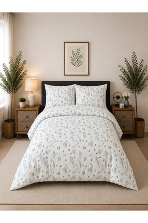 Çift Kişilik Nevresim Takımı %100 Pamuk 200x220 | Lastikli Çarşaflı 160x200