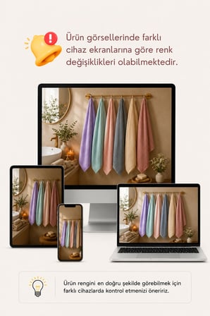 %100 Pamuk Saç Havlusu Bone Düğme Ve Lastik Detaylı - Hafif ve Yumuşak Doku