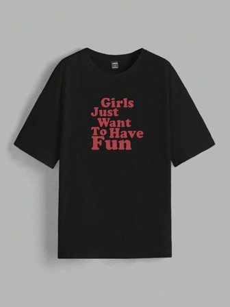 Pomeya  Baskılı Oversize T-shirt - Siyah