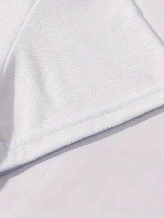 Pomeya  Baskılı Oversize Bisiklet Yaka T-shirt - Beyaz