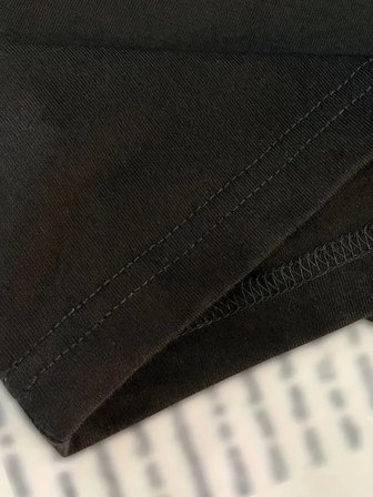 Pomeya  Baskılı Oversize Bisiklet Yaka T-shirt - Siyah