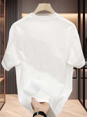 Pomeya  Baskılı Oversize Bisiklet Yaka T-shirt - Beyaz