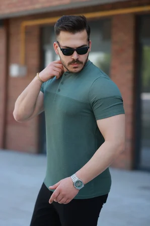 Pomeya  Erkek Hakim Yakalı Kısa Kollu Pamuklu T-shirt