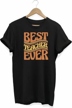 Pomeya  24 Kasım Öğretmenler Günü Hediye Baskılı Oversize Bisiklet Yaka T-shirt - Siyah