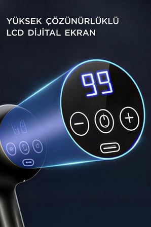 N3 Mavi Darbeli Titreşimli Masaj Tabancası 1800mah Pratik Tasarım Hareketli Salon Tipi