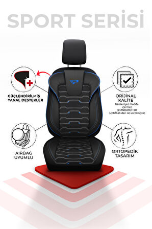 PANDA SPORT SERİSİ JAKAR KUMAŞ OTO KOLTUK KILIFI - TAM SET