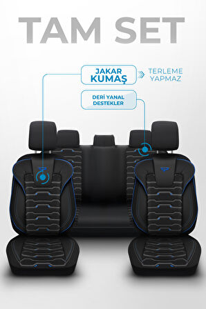 PANDA SPORT SERİSİ JAKAR KUMAŞ OTO KOLTUK KILIFI - TAM SET