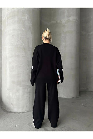 Sevimli Panda Desenli Triko Takım – 6 Renk Alternatifli Kombin